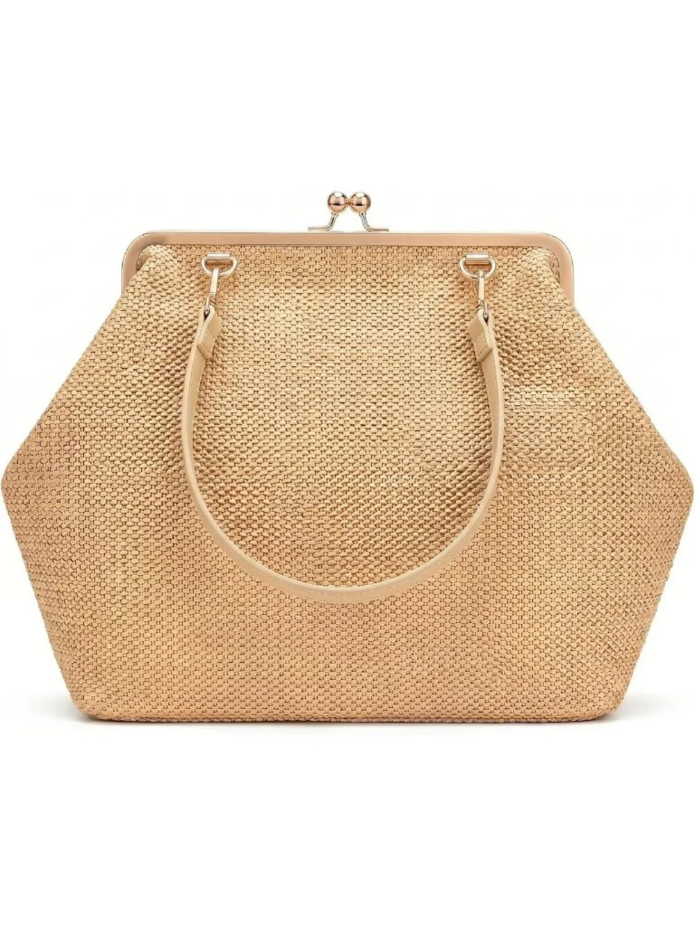 Chic PU Leather Kiss Lock Frame Handbag - Versatile Tote, Messenger, Hobo Purse